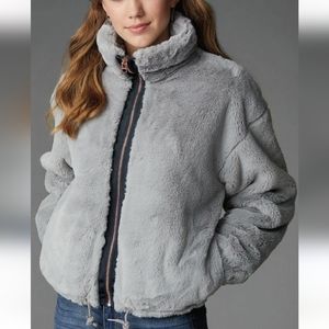 Lucky Brand Faux Fur Jacket SZ.L Gray